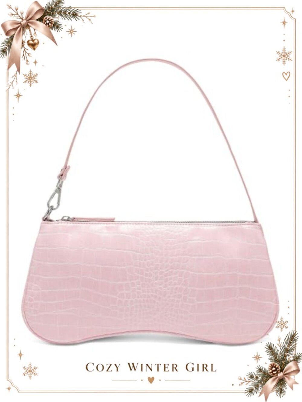 Crocodile PU Leather Shoulder Bag Retro Zipper Small Purse